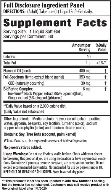 CBD Soft Gels: 30 mg